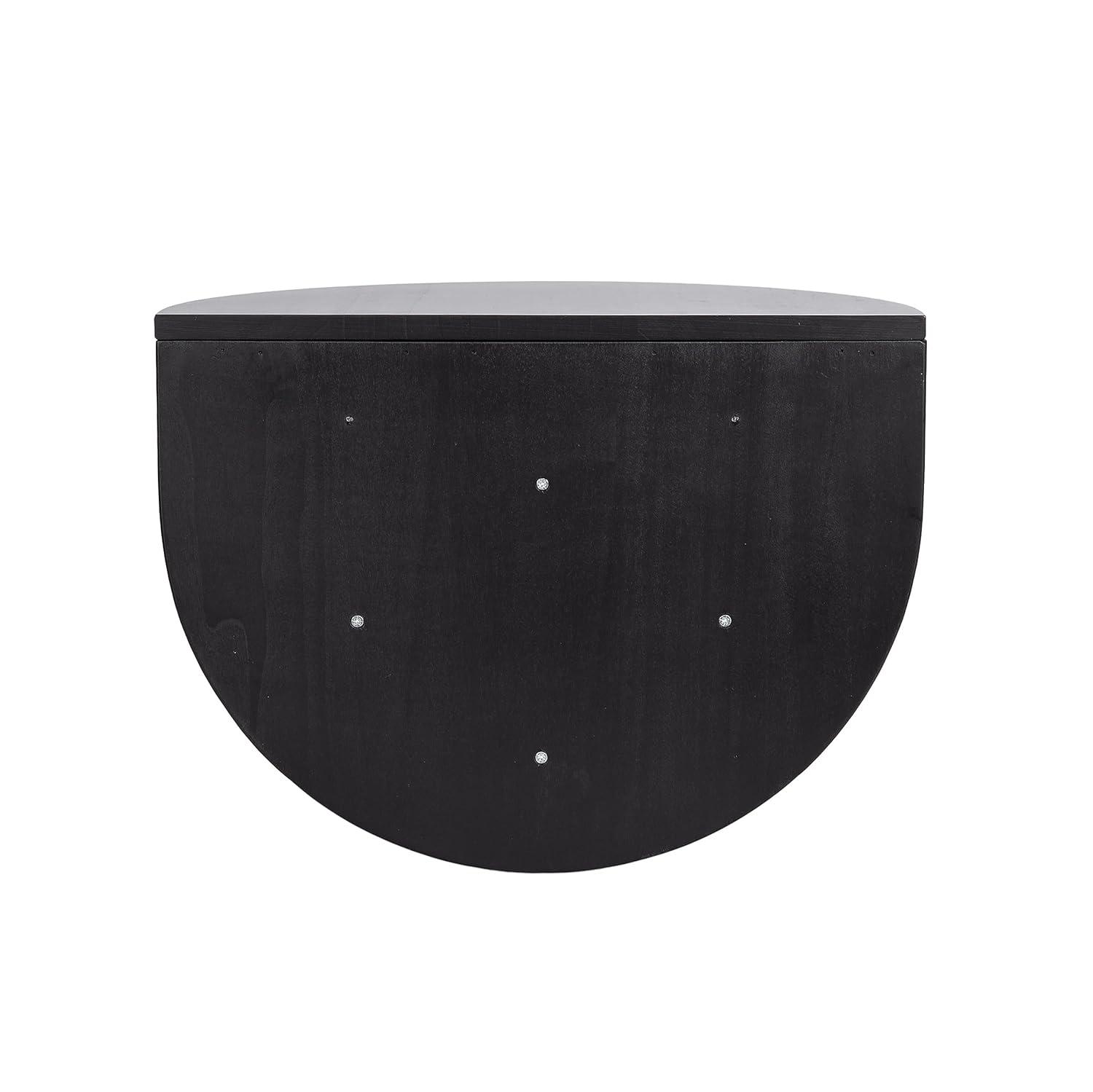 Kate and Laurel Jalla Half Circle Wood Floating Side Table, 18x14, Rustic Brown