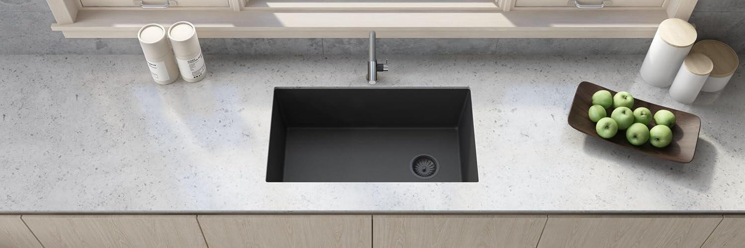 Ruvati 32 x 19 inch epiGranite Undermount Granite Composite Kitchen Sink