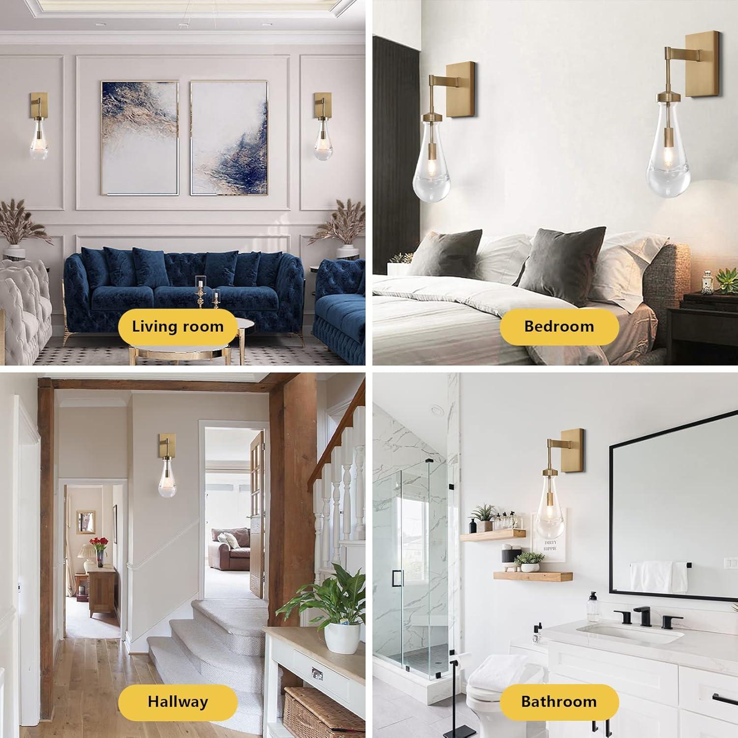 Raindrop Thick Crystal Arm Wall Sconce