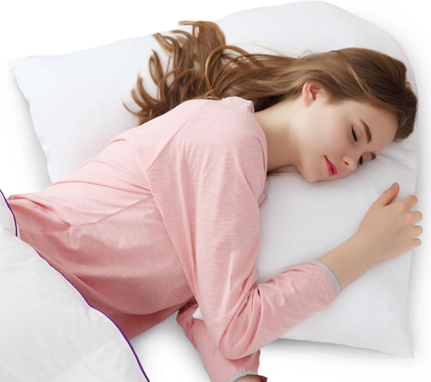 White Hypoallergenic Down Alternative V-Shaped Maternity Pillow