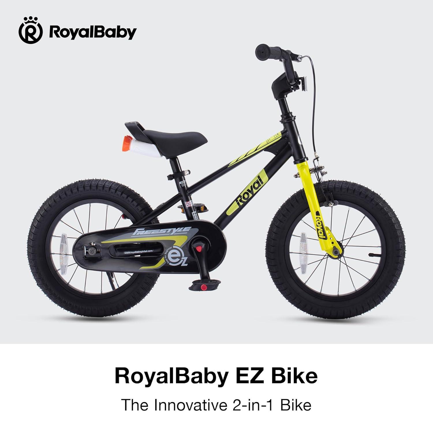 RoyalBaby Freestyle 18 Inch Kids Bike with Kickstand, Water Bottle and Holder, and Reflectors for Boys and Girls Ages 5 to 9, Orange