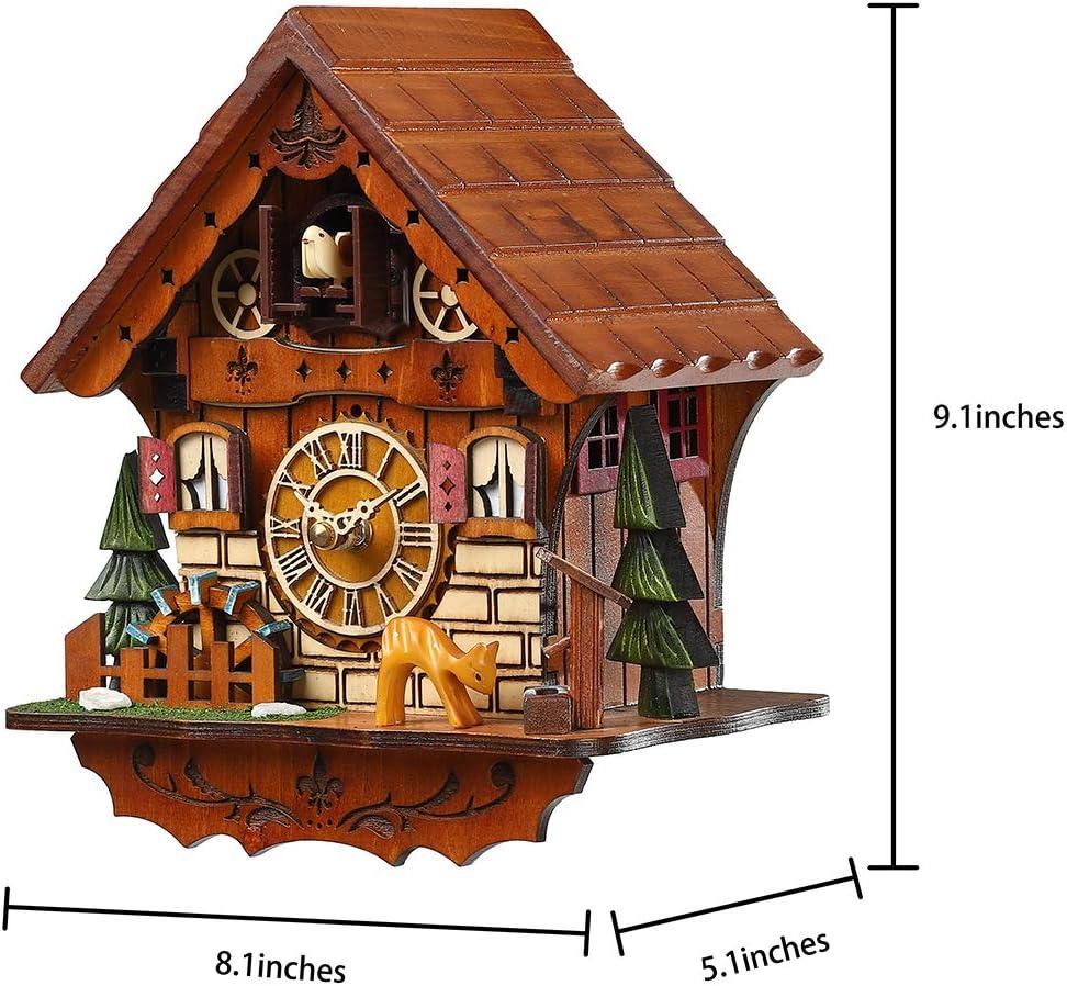 Handcrafted Traditional Wooden Cuckoo Clock with Forest Theme