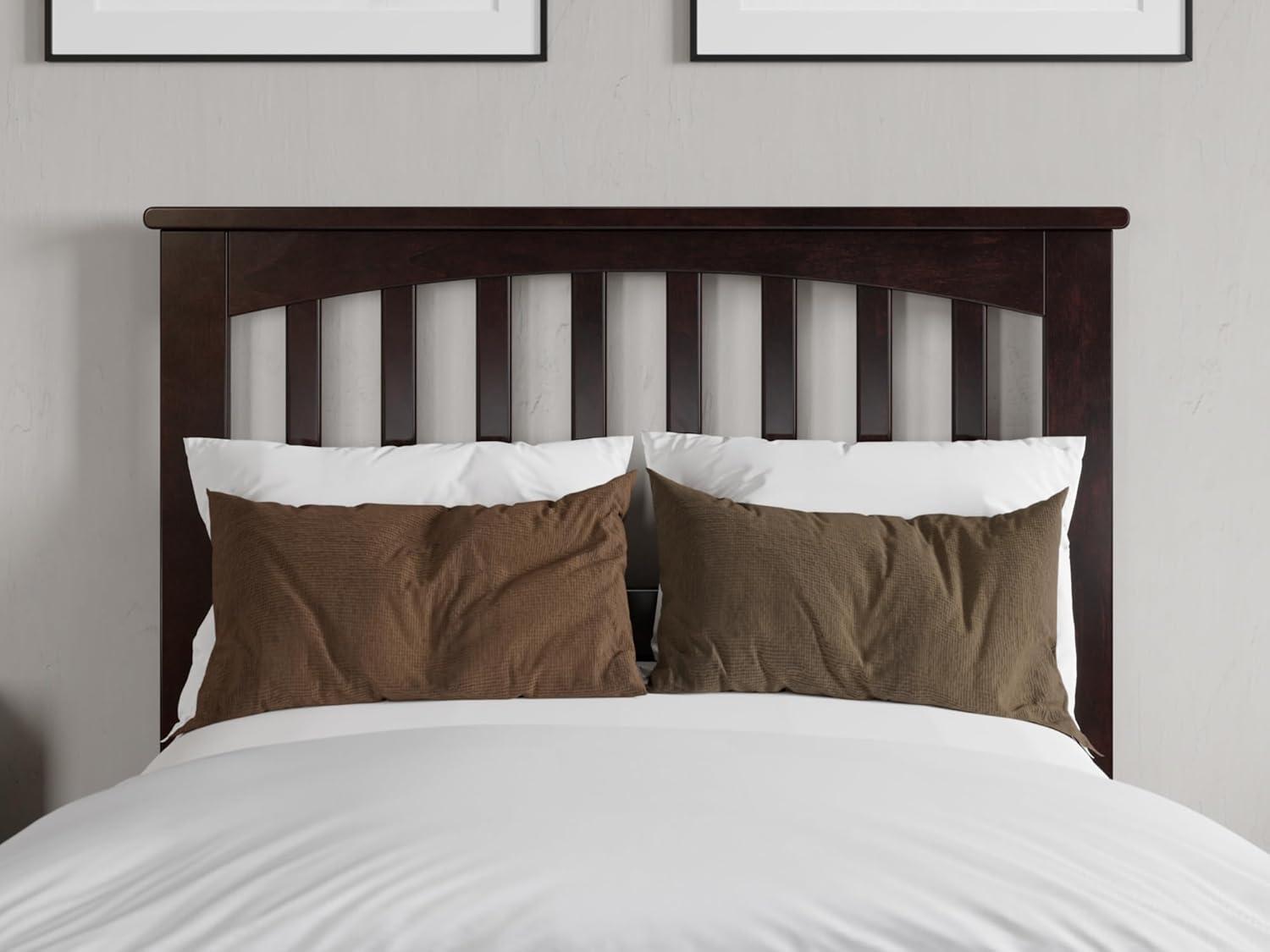 Espresso Twin Wood Mission Headboard with Slats