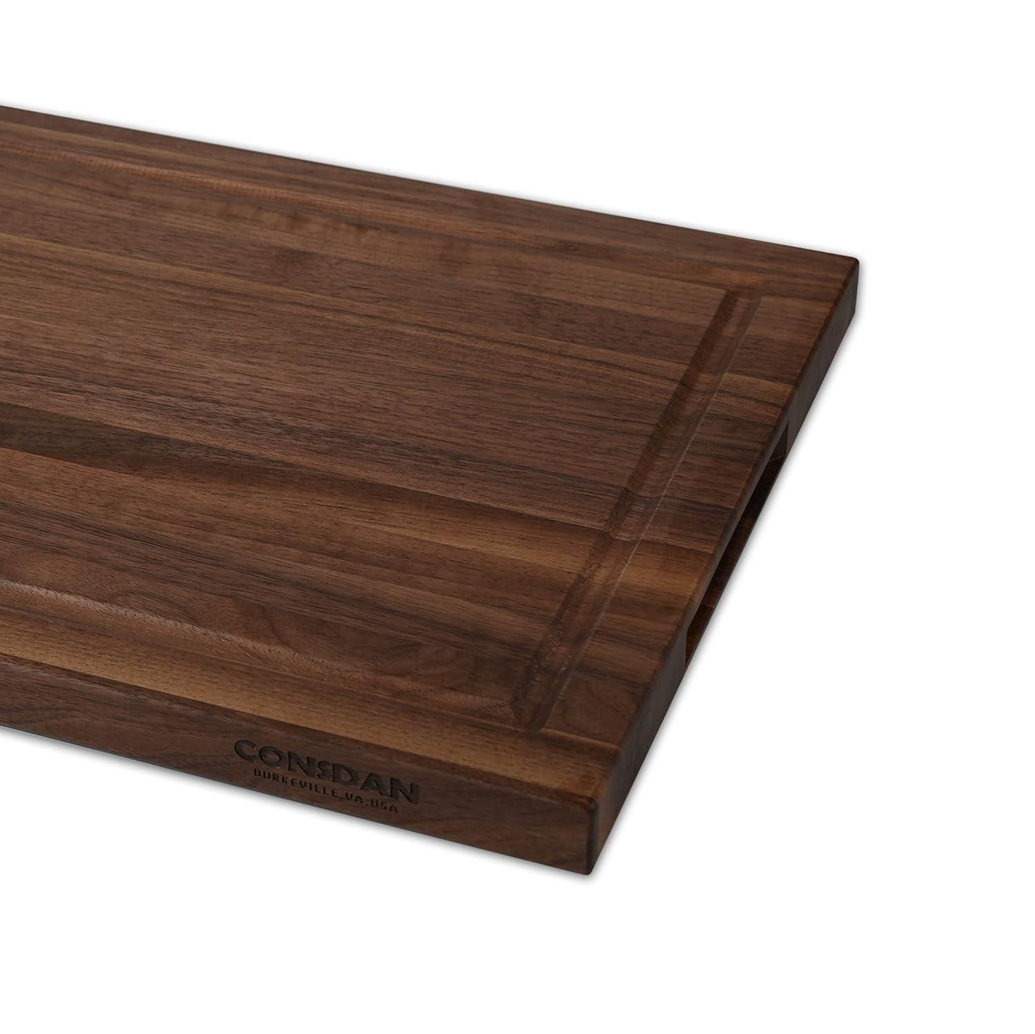 CONSDAN CONSDAN Cutting Board, Prefinished Butcher Block Cutting Board Solid Walnut Edge Grain Cutting Board