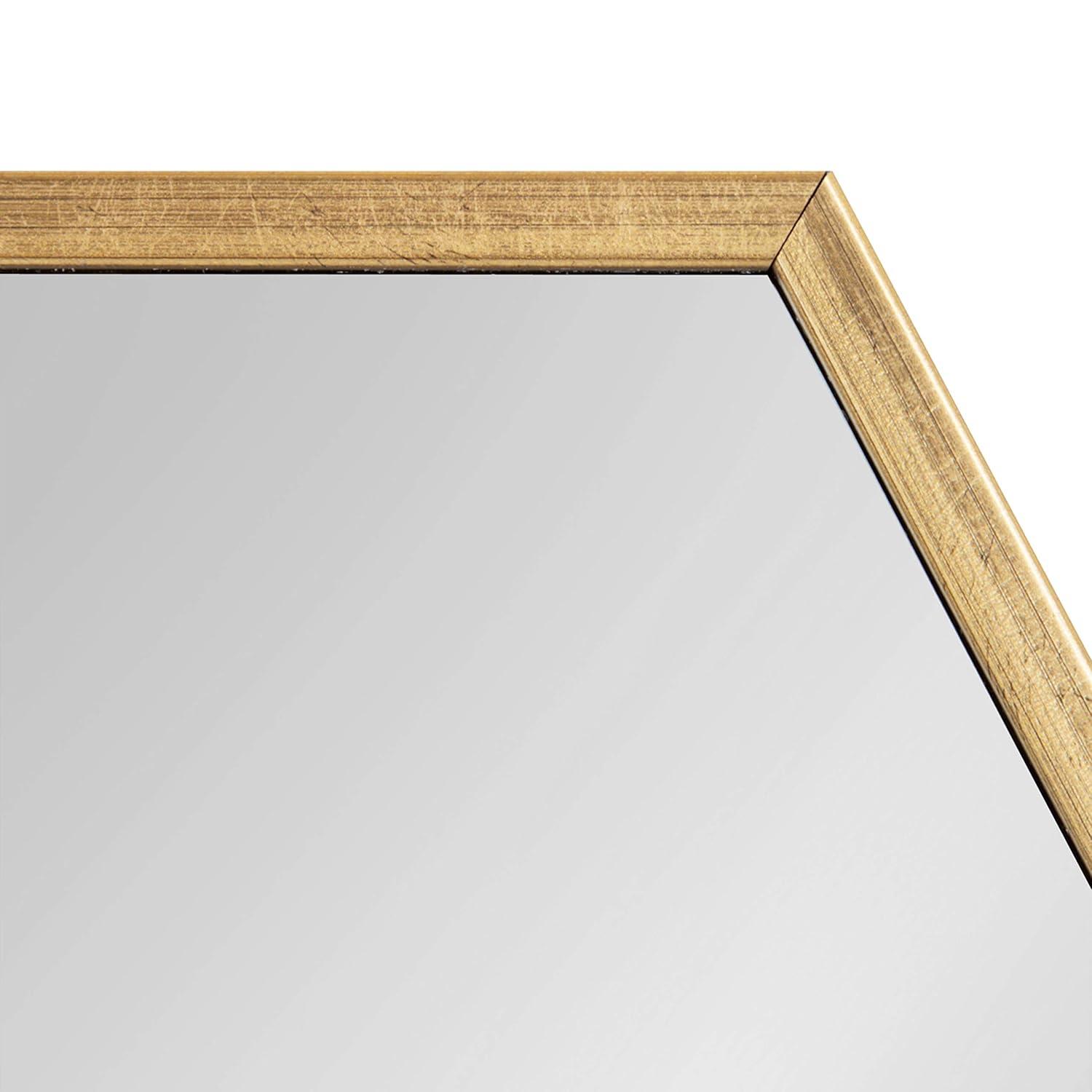22" x 31" Rhodes Hexagon Wall Mirror Gold - Kate & Laurel All Things Decor