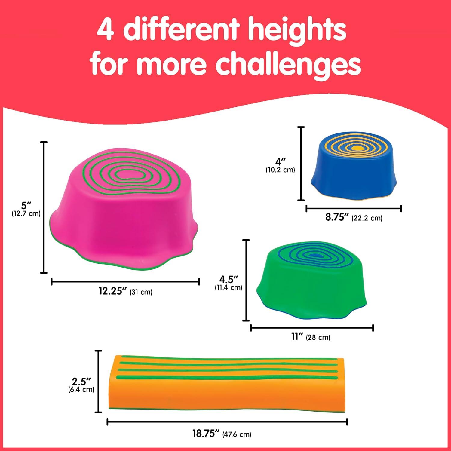 Colorful Plastic Stumps and Logs Obstacle Course Set