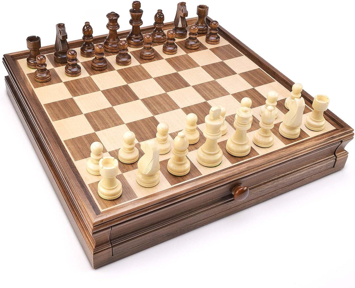 15" Large 2-in-1 Chess and Checkers Board Game Combo Set