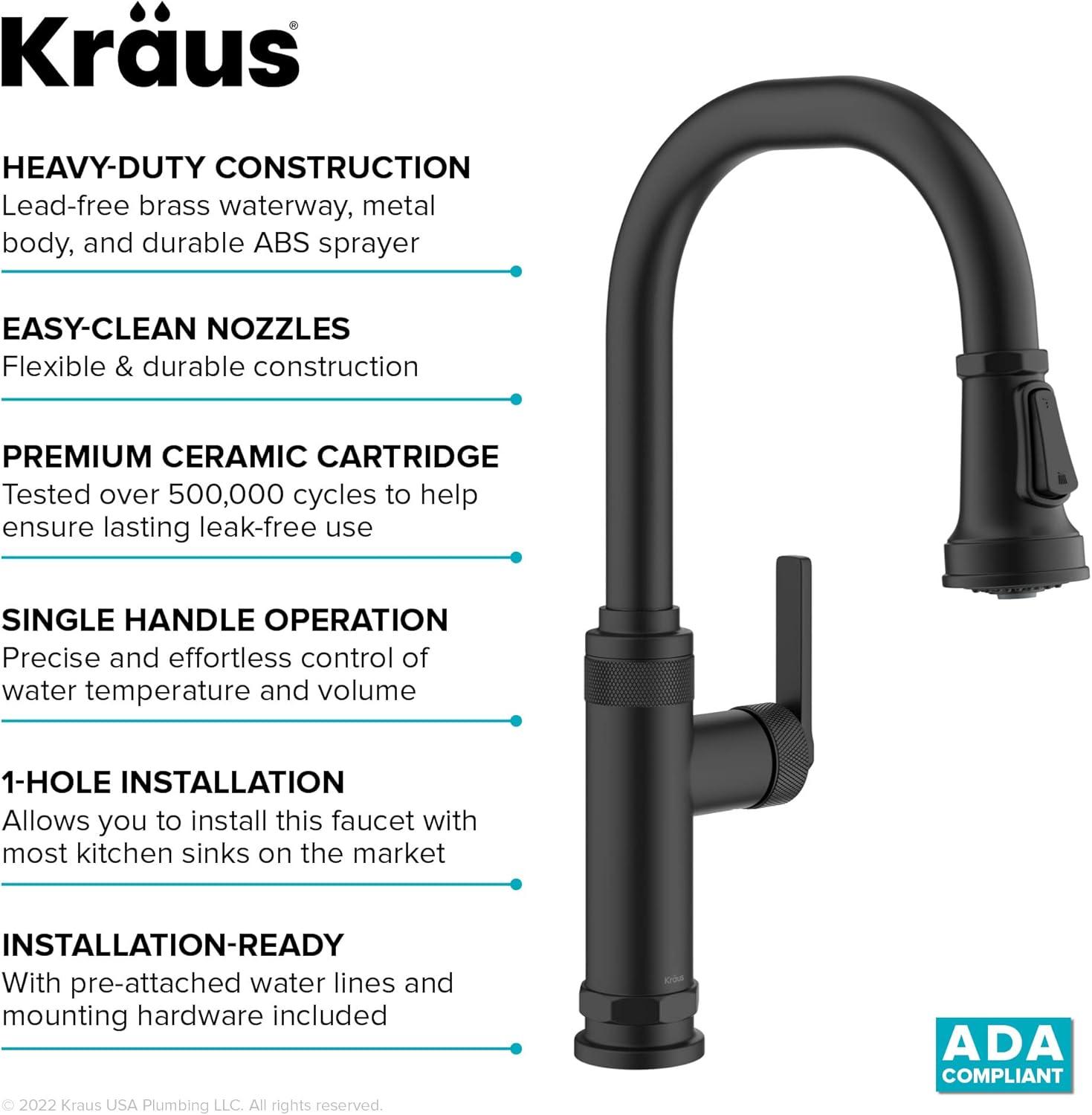 KRAUS Allyn Industrial Pull-Down Single Handle Kitchen Faucet