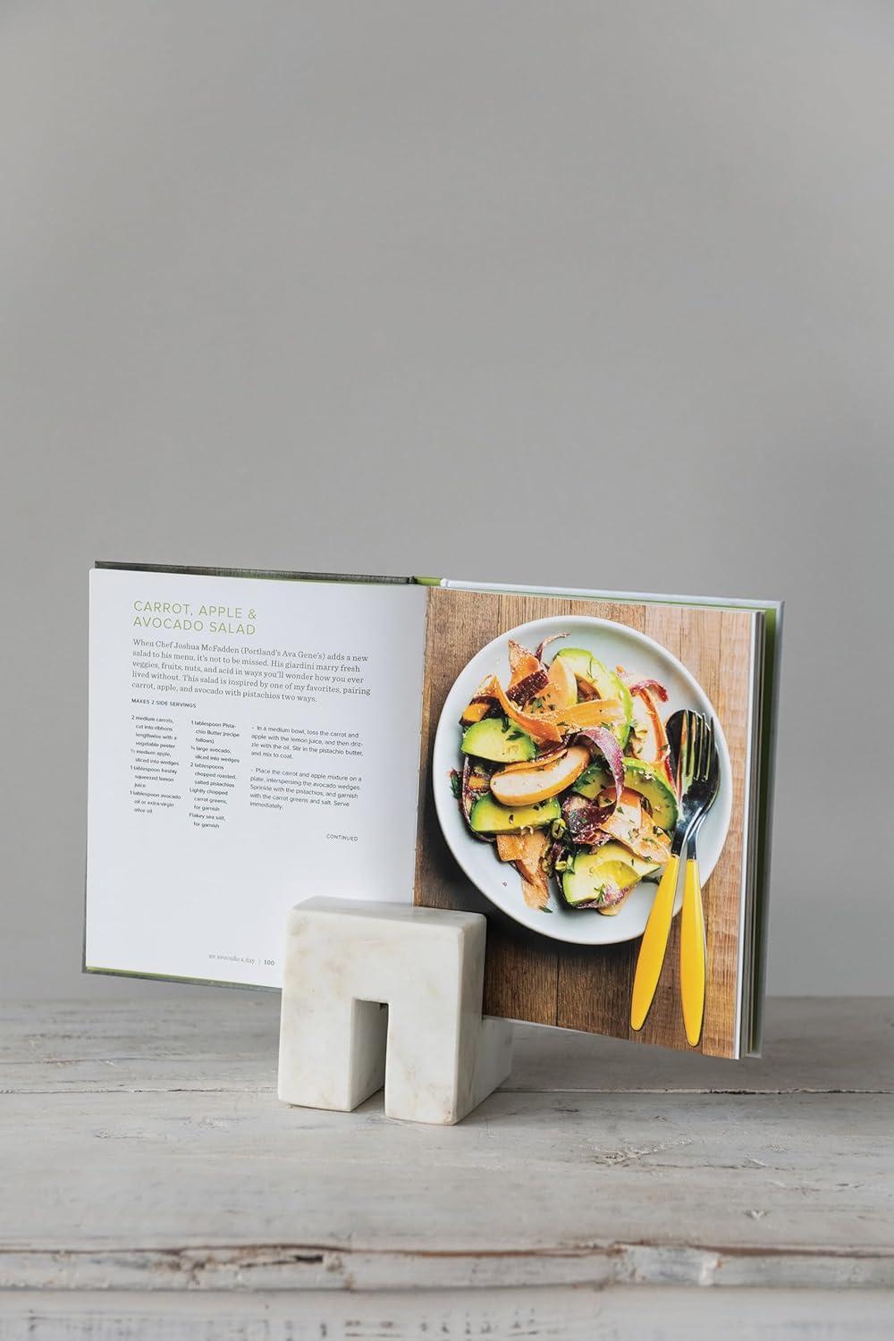 Storied Home Contemporary Marble Cookbook Stand