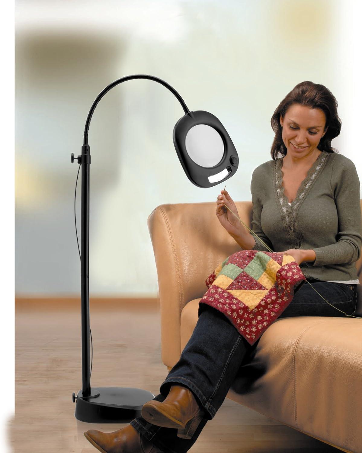 Daylight Naturalight LED 5" Floor Magnifying Light-Black