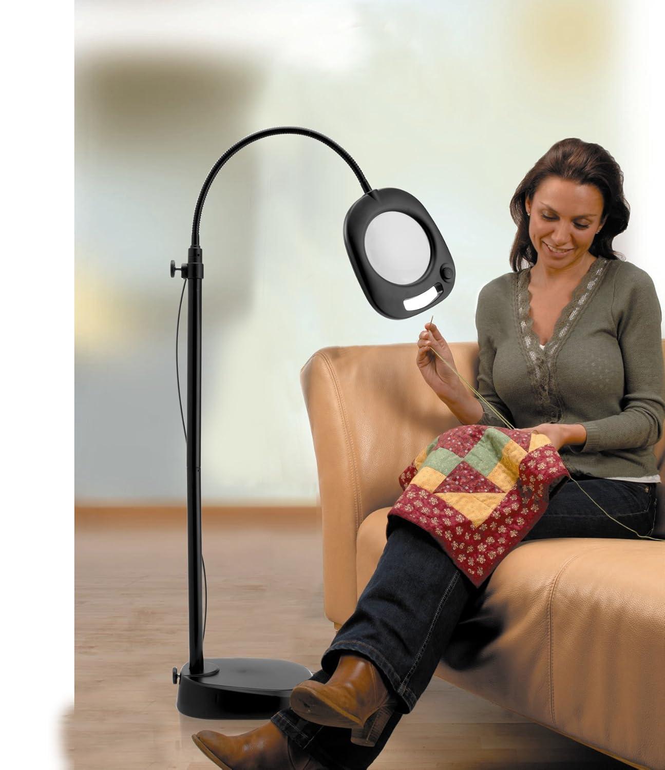 Daylight Naturalight LED 5" Floor Magnifying Light-Black