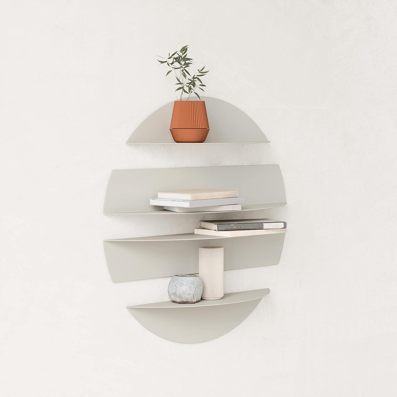 4 Piece Circle Metal Floating Shelf