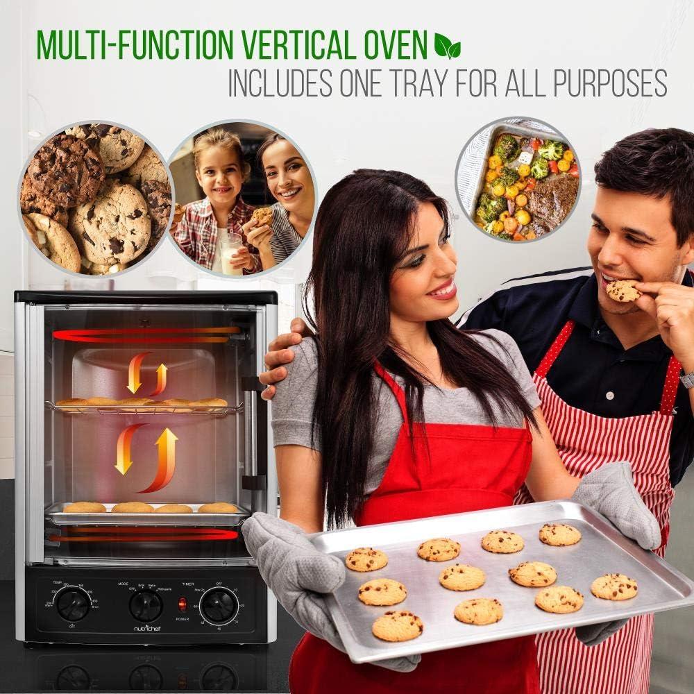 NutriChef Multi-Function Vertical Rotisserie Oven with Bake, Roast, and Kebob Racks - 24+ Quarts, 1500W (AZPKRT97)