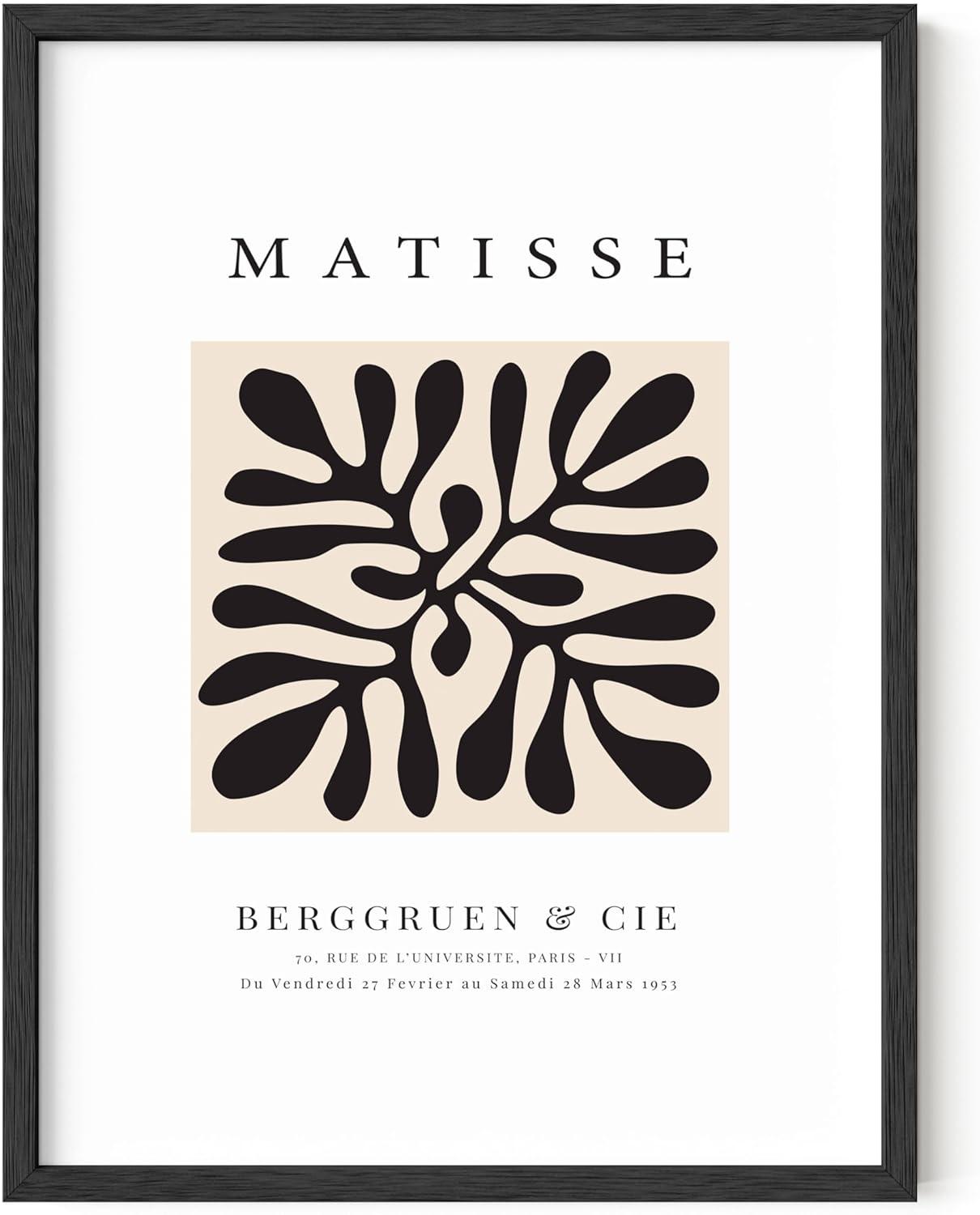 Henri Matisse Black and Beige Abstract Art Print 12x16