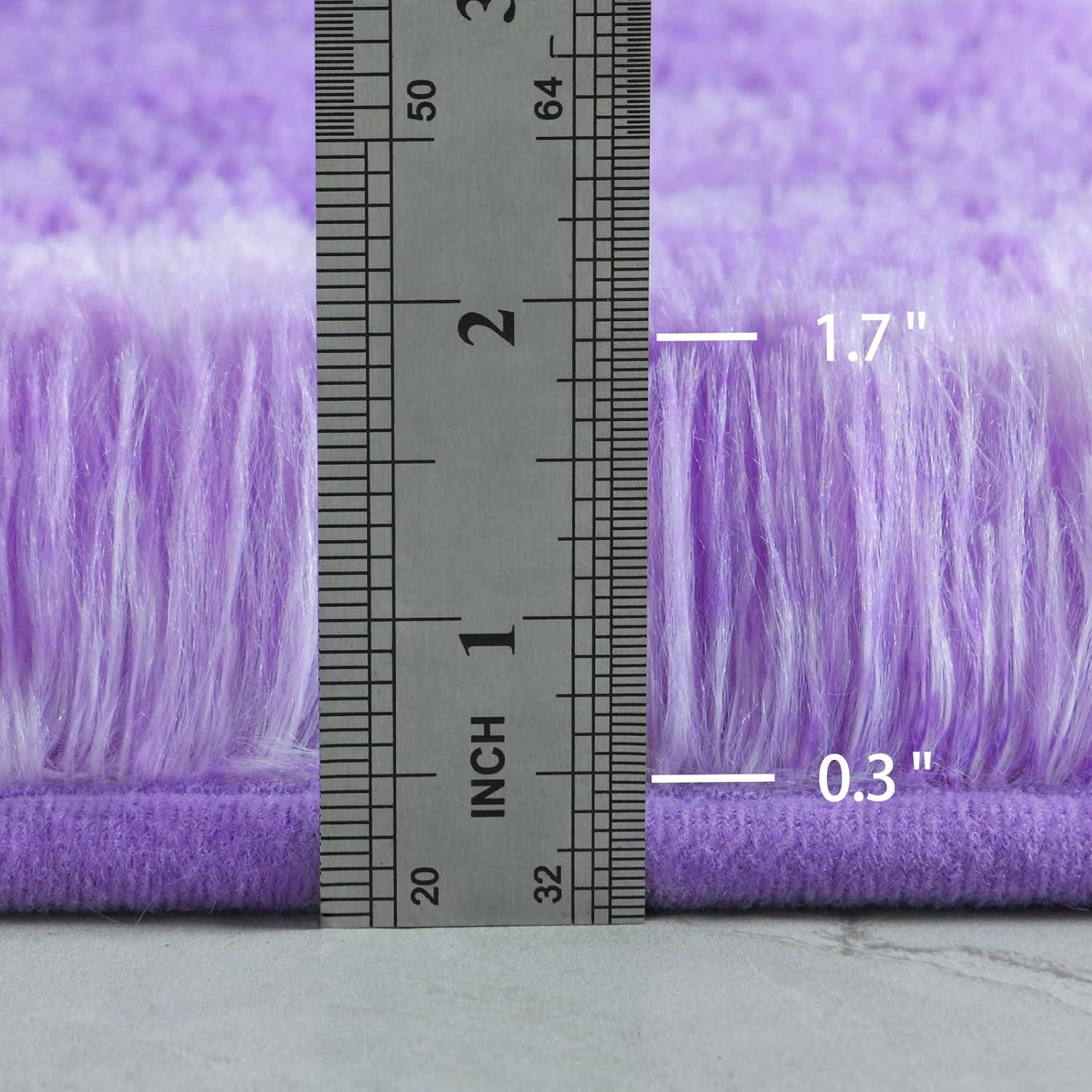 Noahas Fluffy Shaggy Rugs, 5x8 Feet Purple Plush Rugs for Girls Bedroom, Soft Kids Room Carpets, Large Bedside Rug, Upgrade Non-Slip Rugs for Children Nursery Dorm Home Decor, Purple