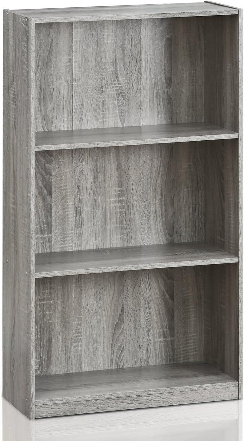 Furinno 3 Tier Storage Bookcase Open Shelf Display Cabinet,French Oak