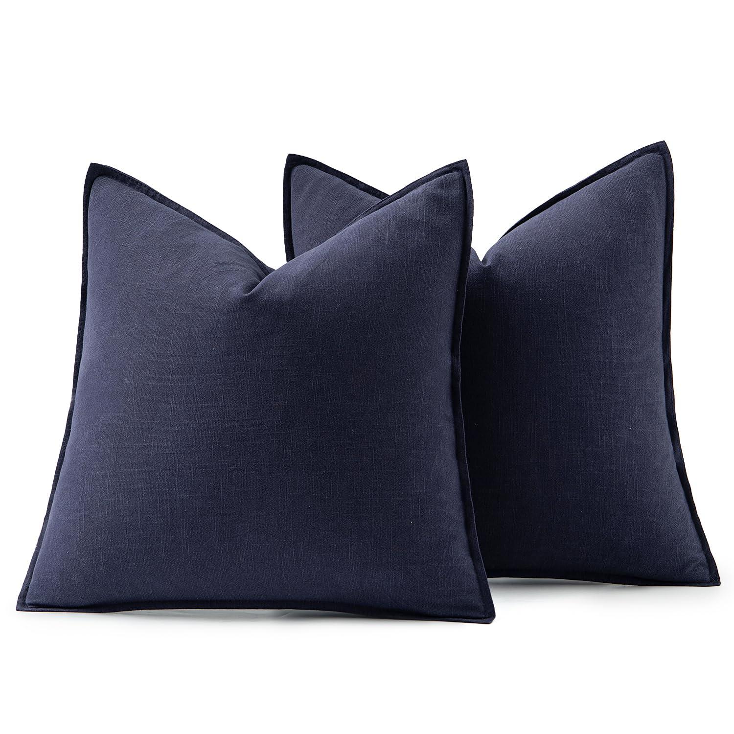 MIULEE Pack of 2 Decorative Linen Pillow Covers 20x20 Inch Brick Farmhouse Soild Neutral Throw Pillow Covers Soft Accent Decorative Pillowcases Home Decors for Couch Sofa Bed Living Room