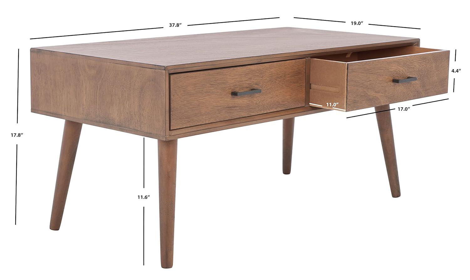 Mozart Mid-Century Coffee Table - Brown - Safavieh