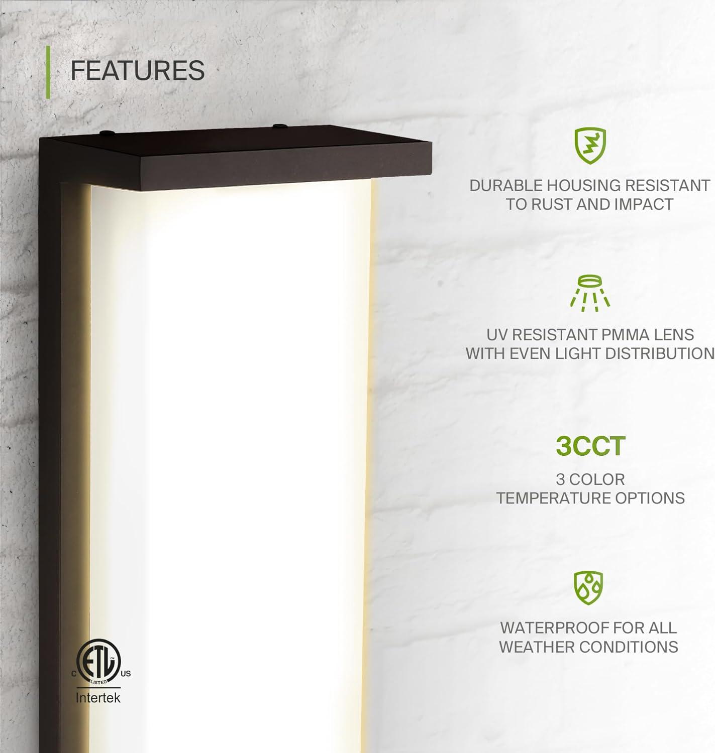 14-Inch Black LED Dimmable Wall Sconce