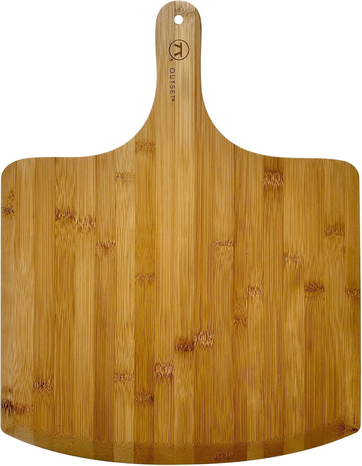 Outset Extra Large Wooden Pizza Peel, Bamboo, 18" x 14"