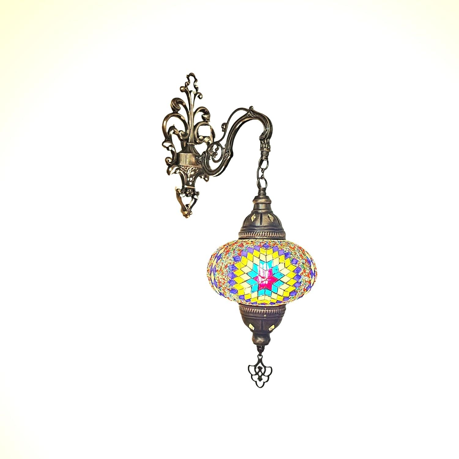 Angora Tonalli Wall Lamp - Large Globe | Turkish Wall Sconce Lamp for Living Decor (15.75")