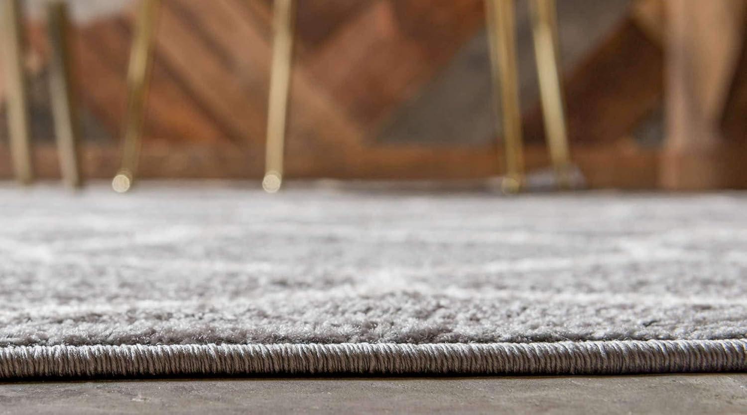 Unique Loom 9' 0 x 12' 0 Trellis Frieze Rounded Light Gray Area Rug