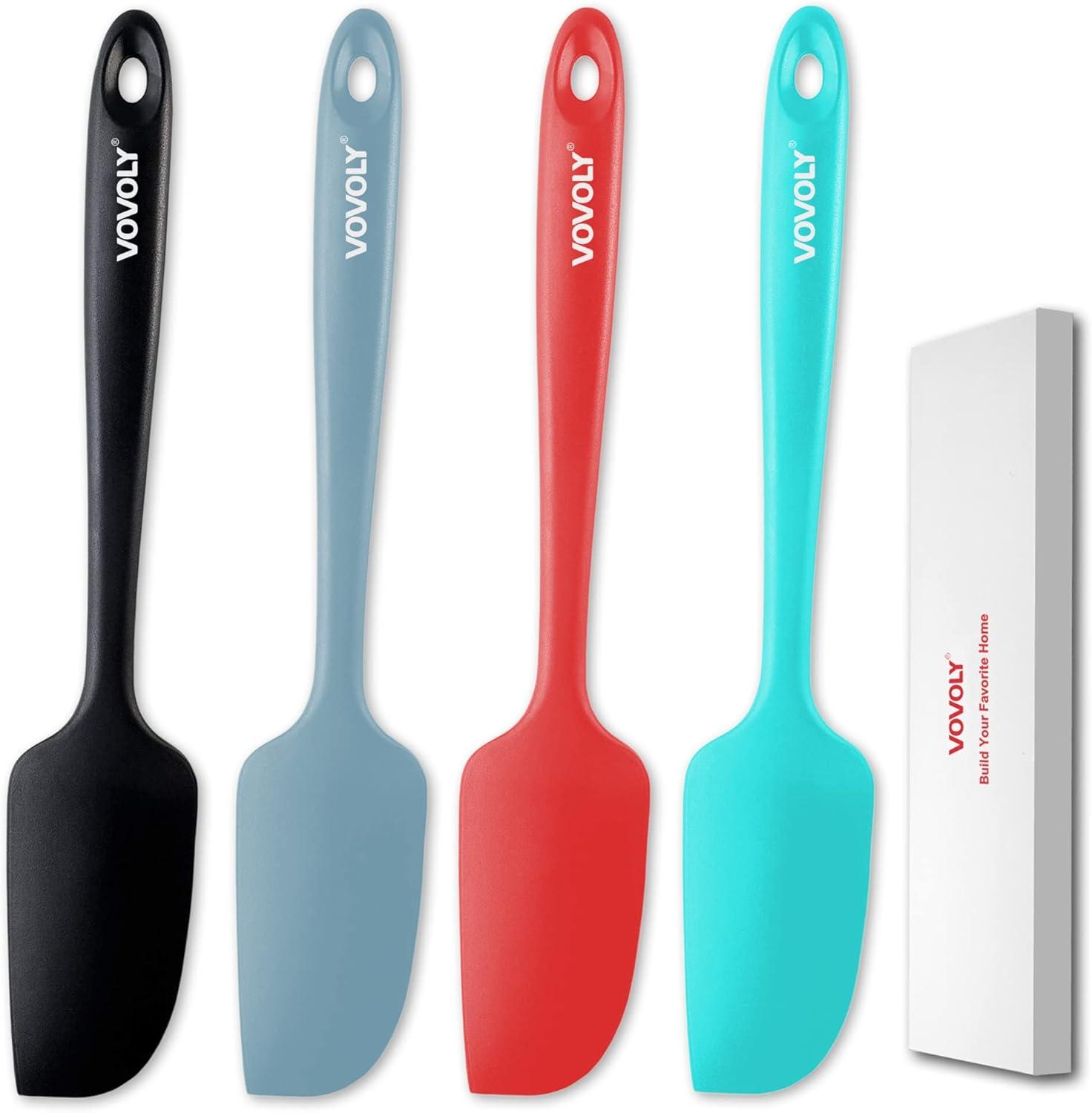 Mini Multicolor Silicone Spatula Set with Rubber Handles