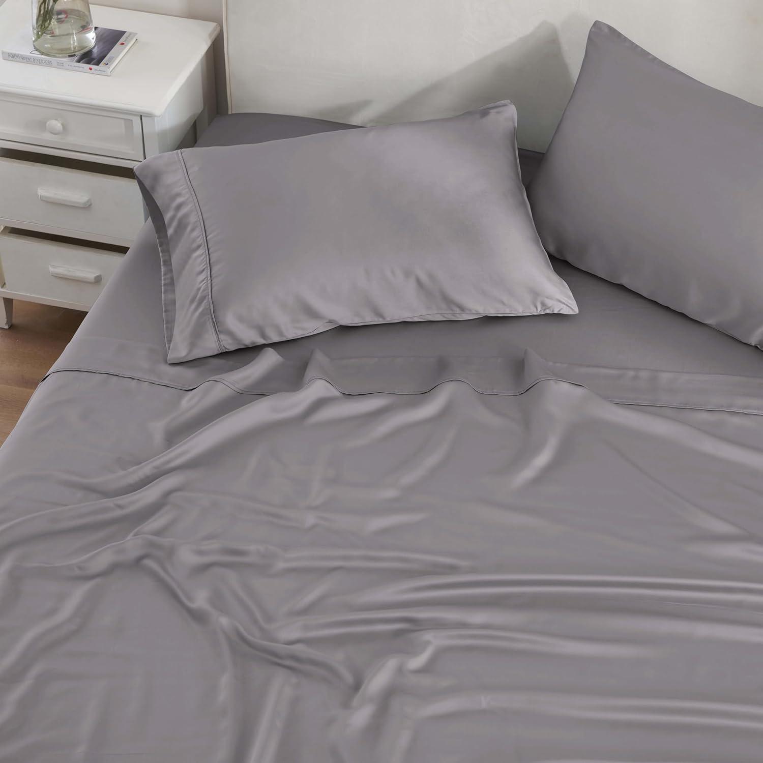 Superior Modal From Beechwood 300 Thread Count Lightweight Cooling Solid Deep Pocket Bed Sheet Set