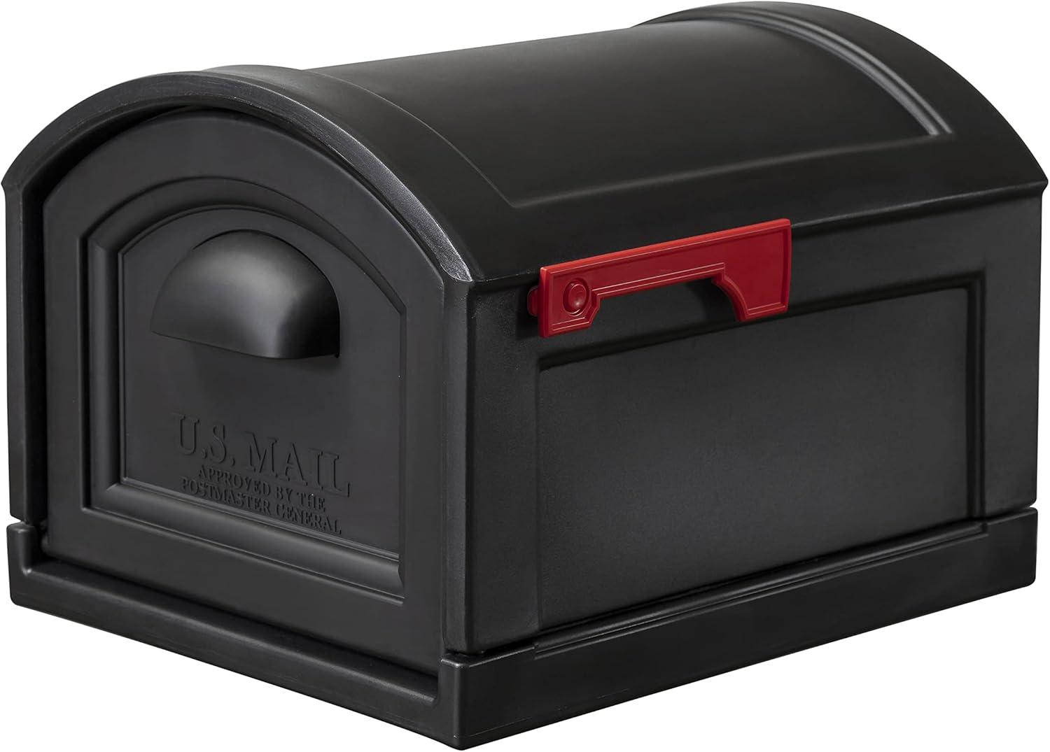 Onyx Black Extra Large Plastic Post-Mount Mailbox