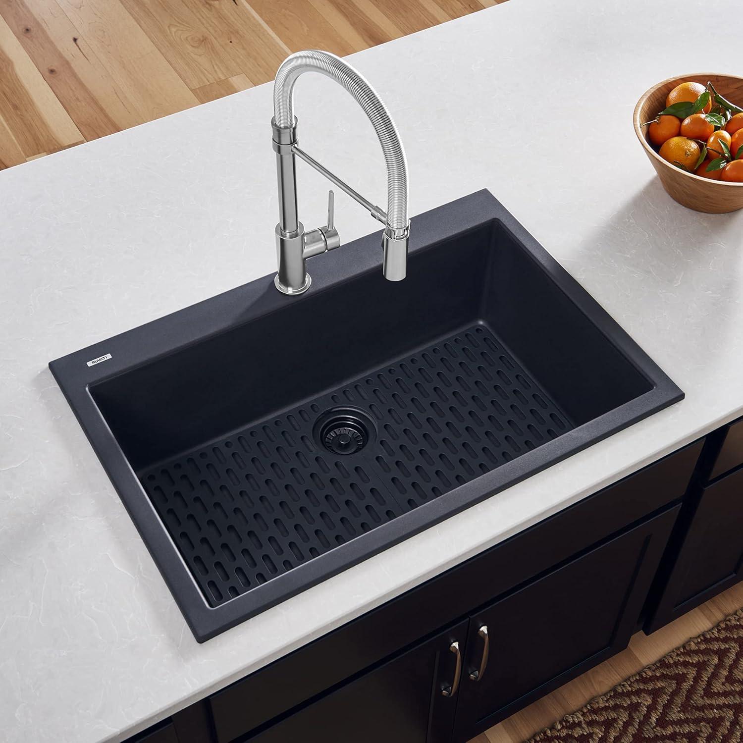 Ruvati 30 x 20 inch epiGranite Drop-in Topmount Granite CompositeKitchen Sink