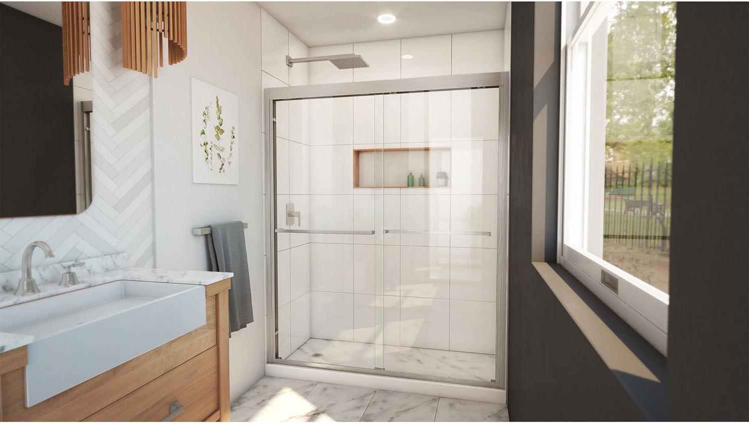 Duet Plus 56" - 60" W x 72" H Double Sliding Semi-Frameless Shower Door