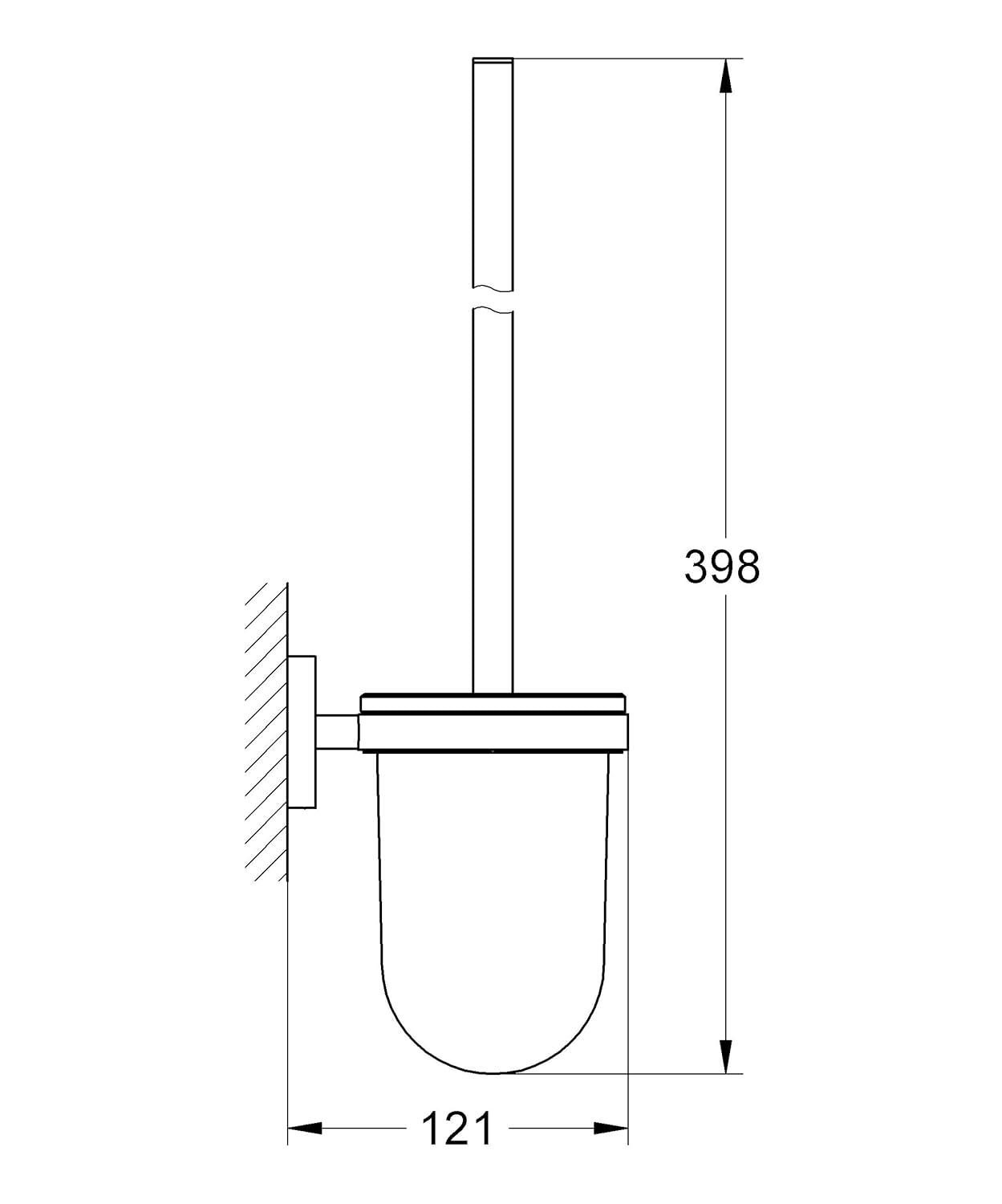 GROHE Essentials 15.69" Wall Mounted Toilet Brush and Holder