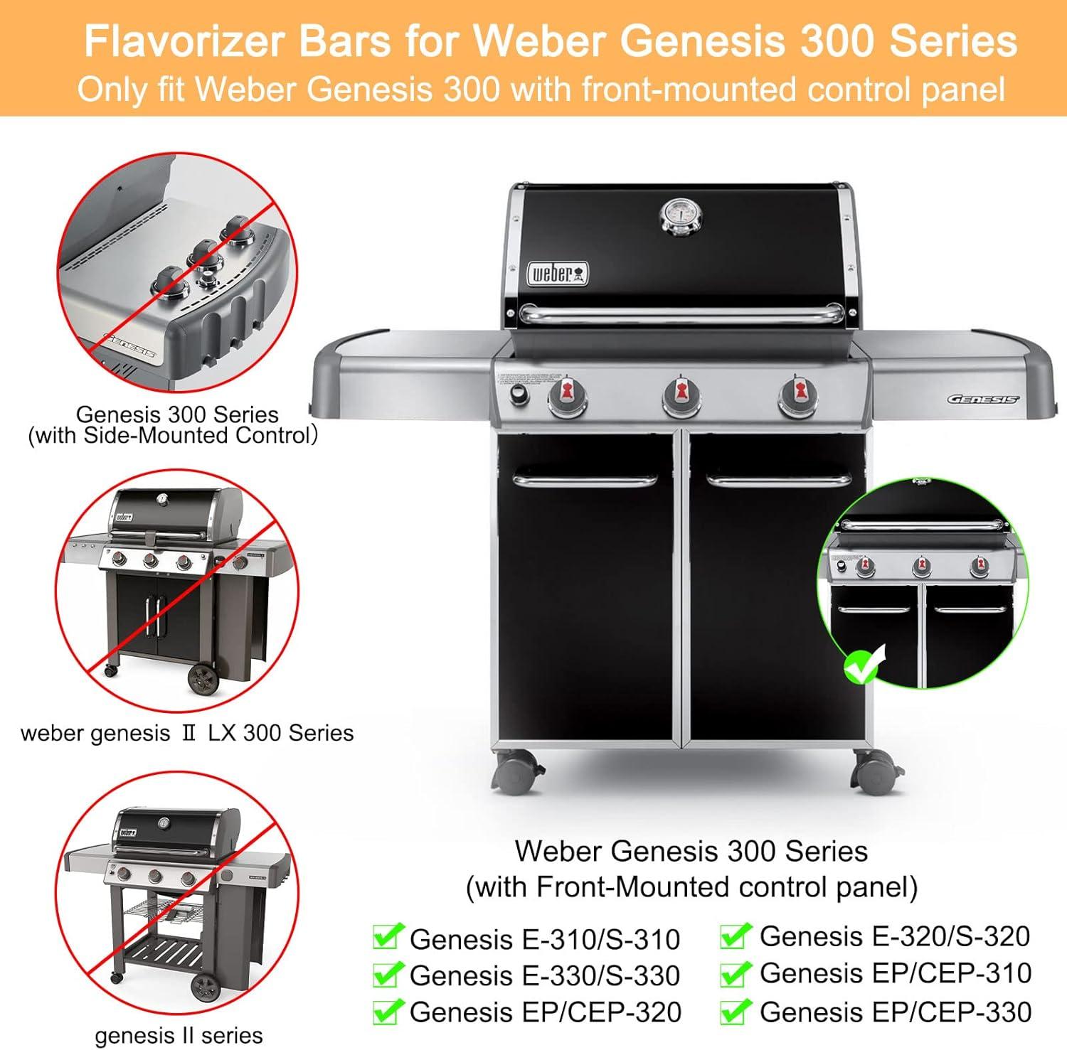Flavorizer Bars for Weber Spirit E310 310 Grill Parts, Porcelain-Enameled Flavor Bars Replacement for Weber Spirit 300 Series Grill with UP-Front Controls 15.3 inch Set of 5
