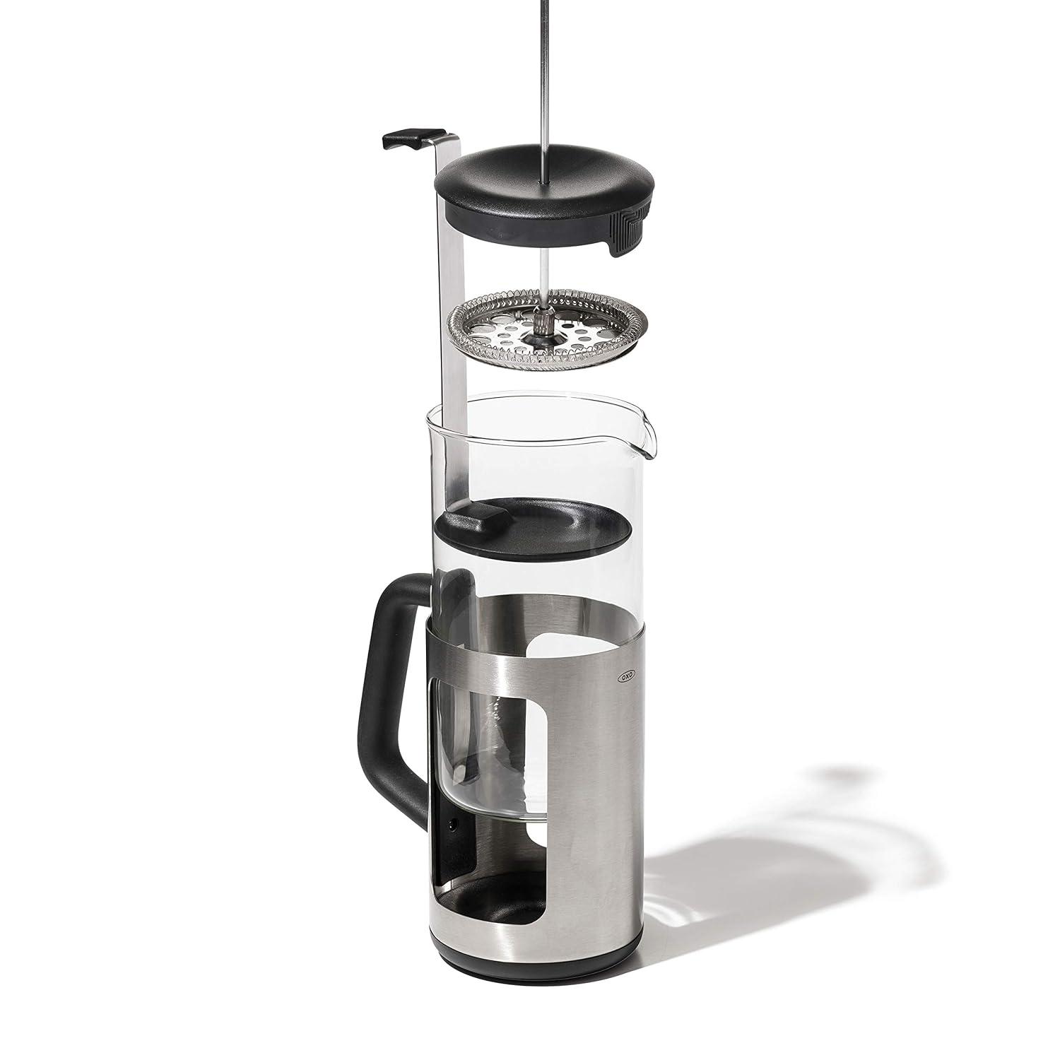 OXO 8 Cup French Press Coffee Maker - Black - 11294500: Stainless Steel & Glass, Nonslip Base, Manual, Hand Wash