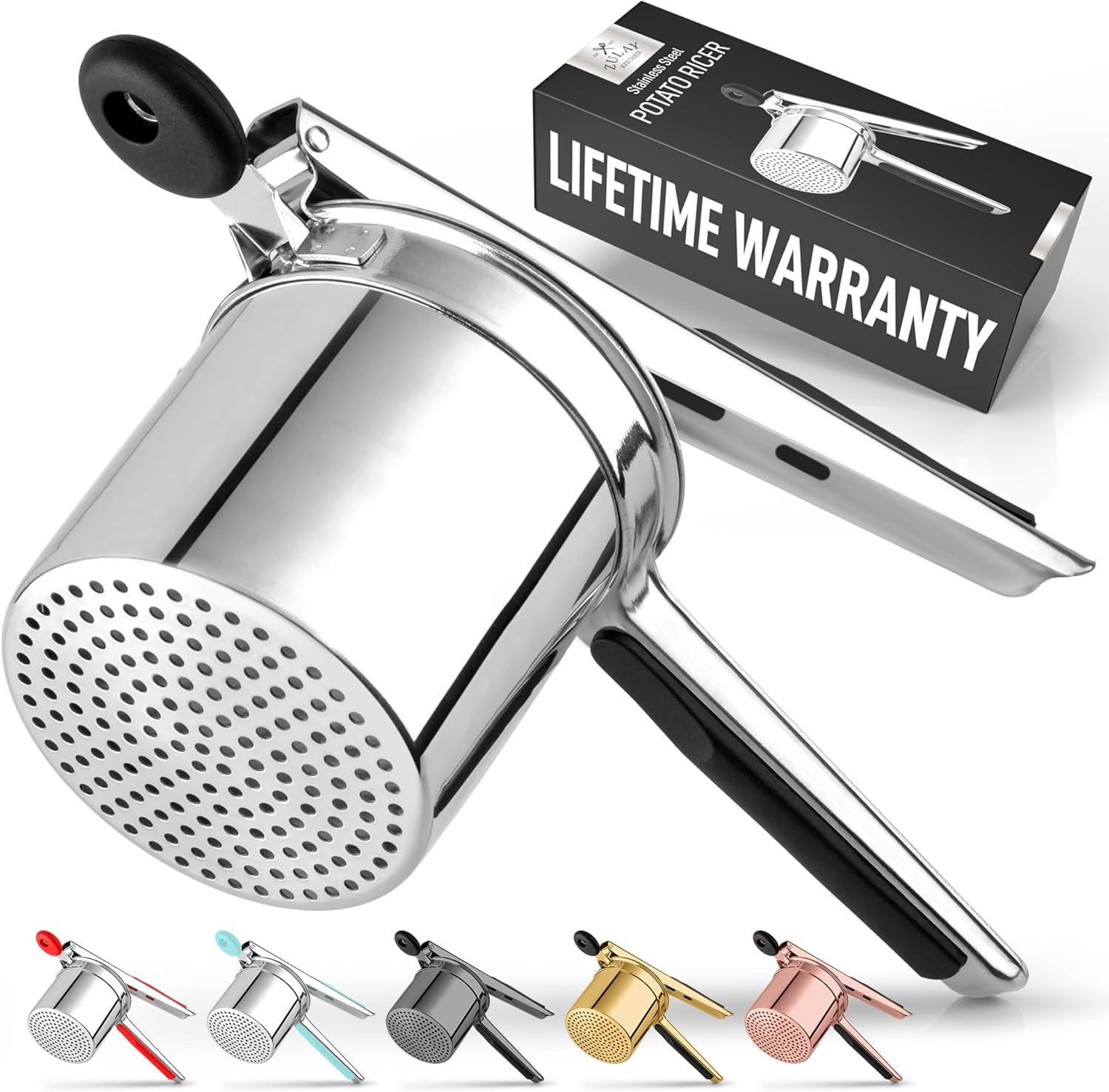 Zulay Kitchen Zulay Kitchen Large 13.5oz Potato Ricer Stainless Steel Heavy Duty Masher with Non-Slip Handle