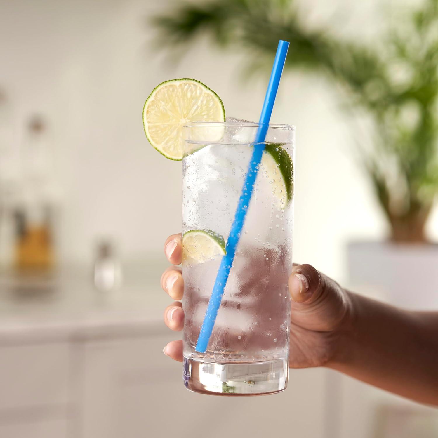 True Colorful Straws, Long Disposable Straws for Cocktails, Smoothies, Iced Coffee, Disposable Party Supplies, Assorted Colors, Set of 100