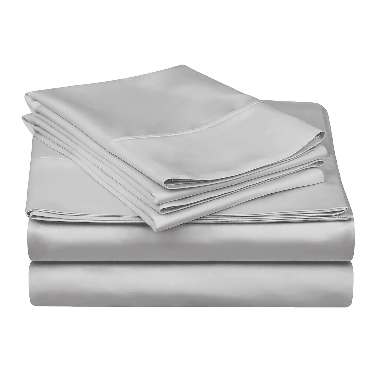 Superior 300 Thread Count Certified Egyptian Cotton Blend Solid Deep Pocket Bed Sheet Set