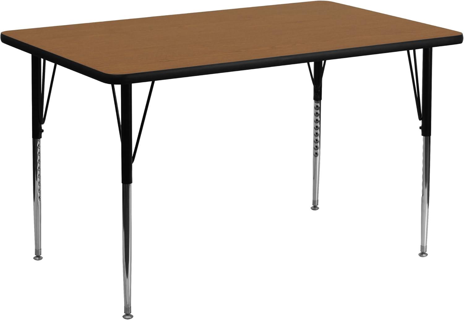 Goddard 24''W x 48''L Rectangular HP Laminate Activity Table - Adjustable Legs