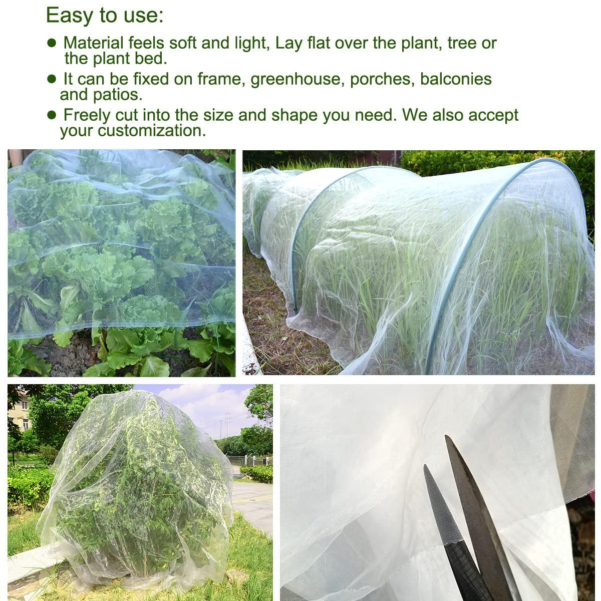 10'x10' Mosquito Bug Insect Bird Net Barrier Hunting Blind Garden Netting for Protect Your Plant Fruits Flower