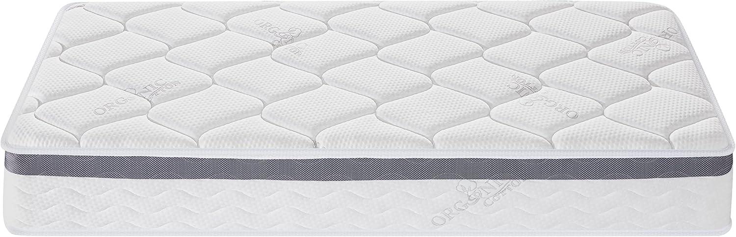 Twin Size Mattress - 10 Inch Cool Memory Foam & Pocket Spring Hybrid Mattress - Euro Top - Medium Firm - Oliver & Smith