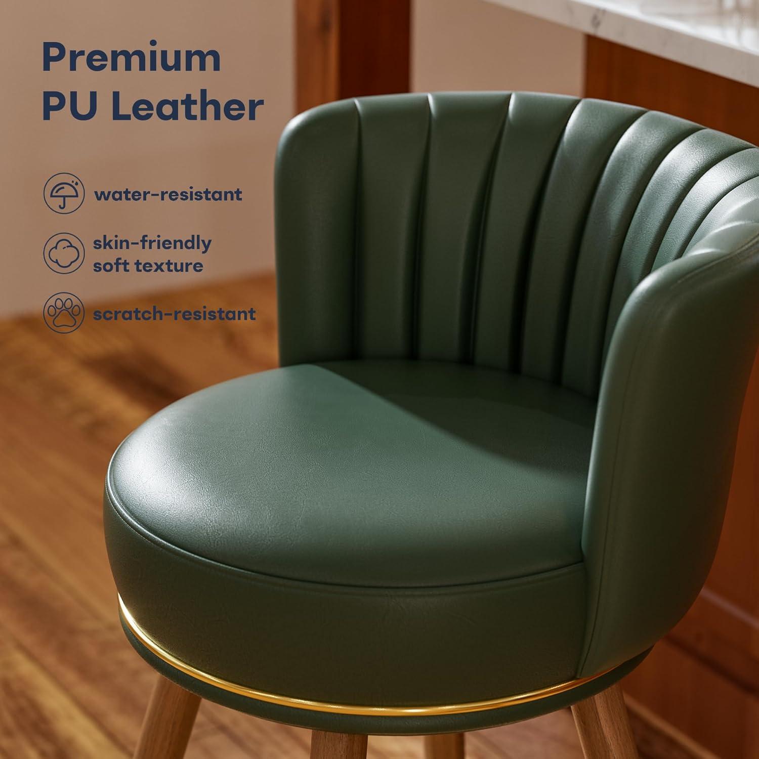 Everly Quinn Anneli Swivel 24'' Swivel Counter Height Bar Stools Counter Stools for Kitchen Island