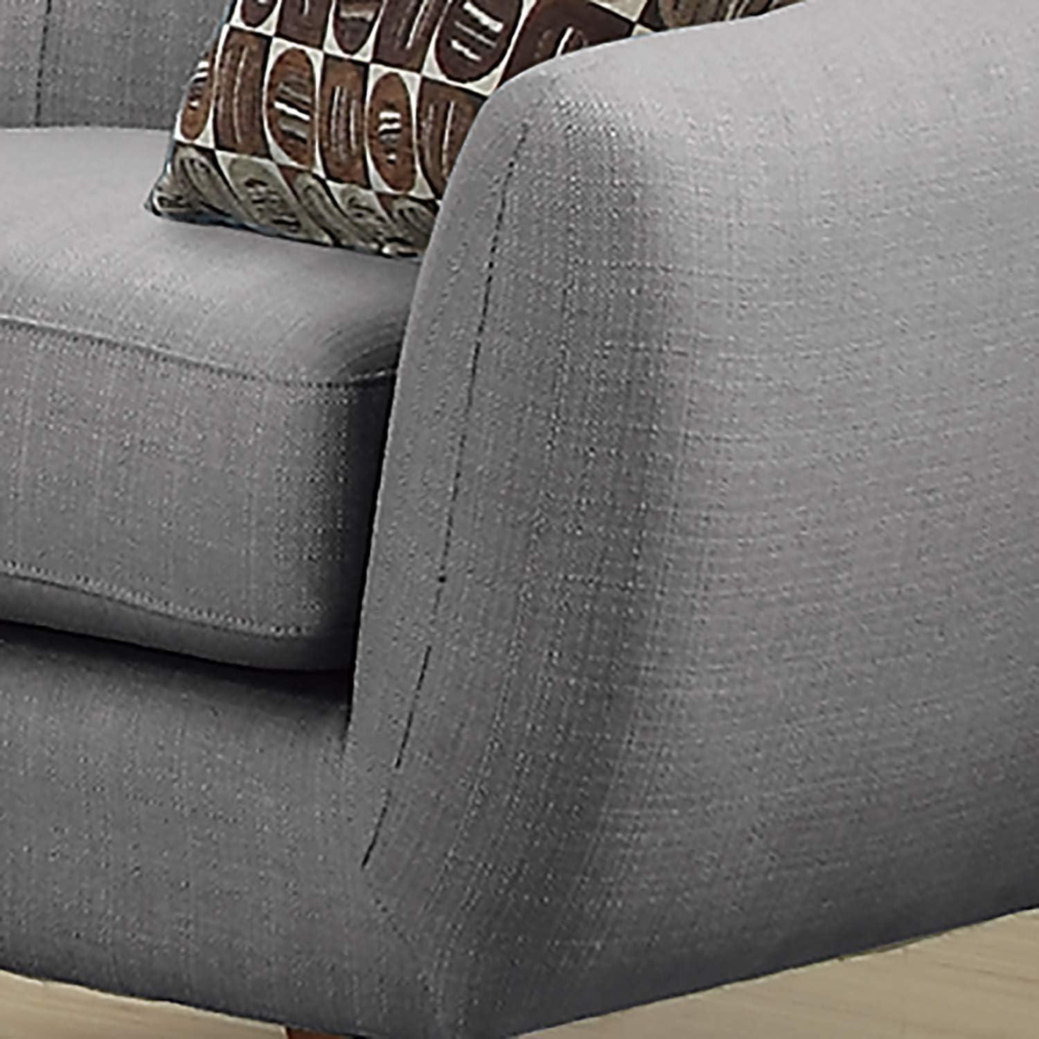 Elevated Grey Polyfiber 2-Piece Sofa and Loveseat Set with Tufted Accents