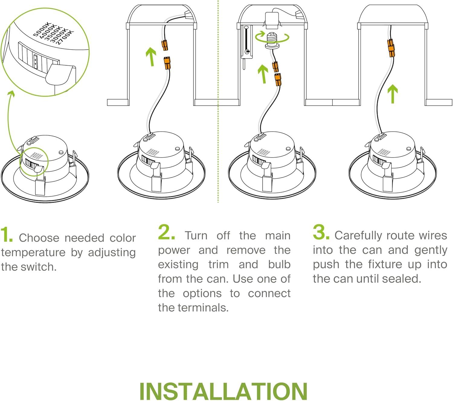 Black Adjustable LED Recessed Lighting 6-Pack