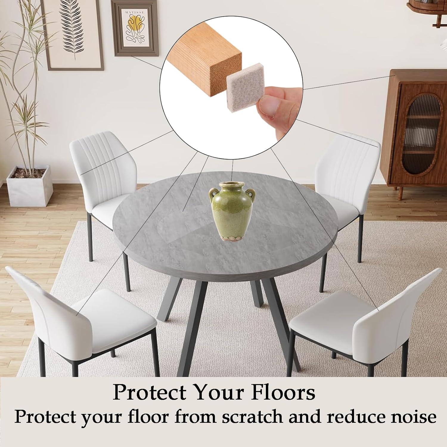 Fursafe&Q Felt Furniture Pads, Furniture Felt Pads for Hardwood Floors -Self Adhesive Chair Leg Floor Protectors, Protect from Nicks, Dents and Scratches, Chair Feet Protectors 136 Pcs Chair Feet