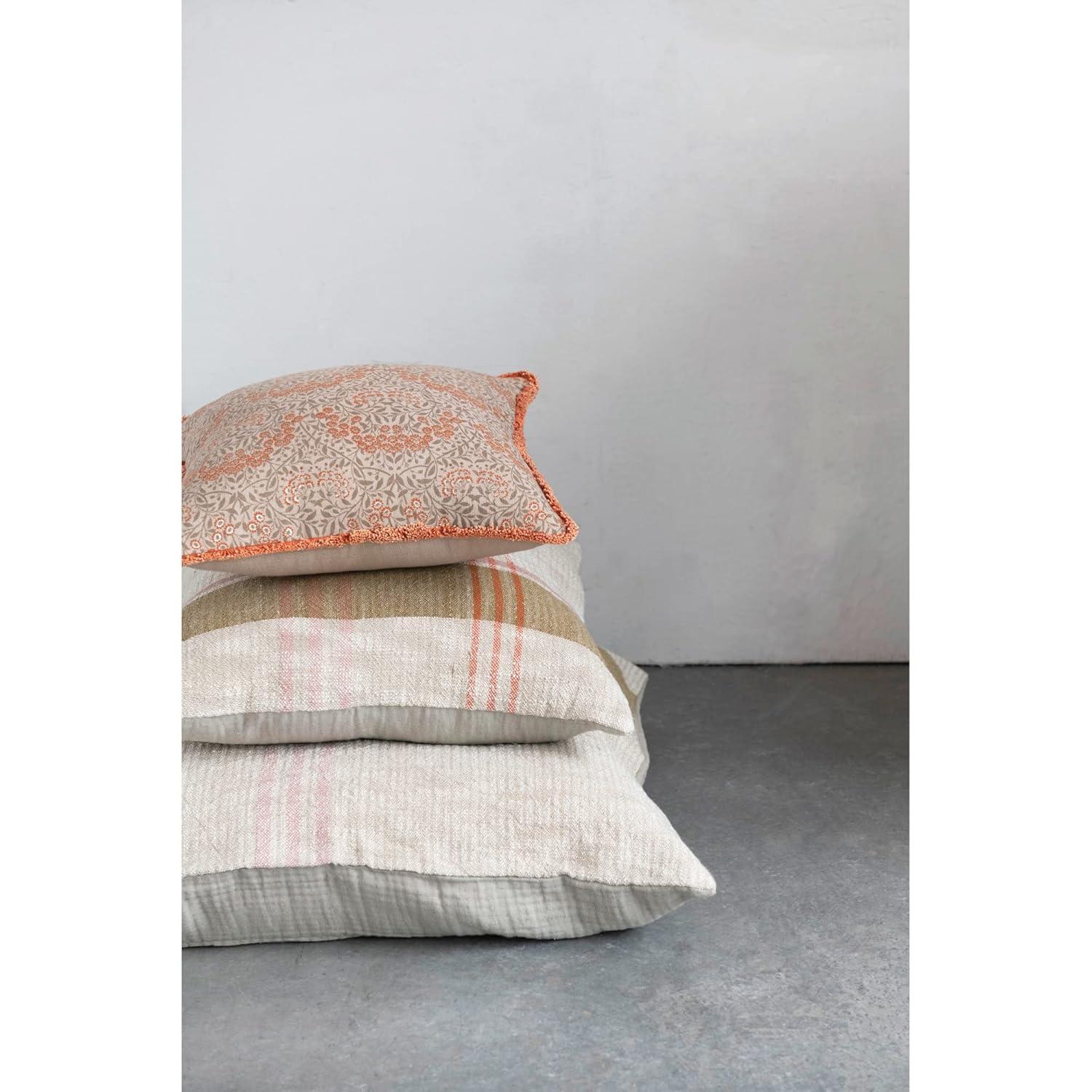 Creative Co-Op Fringed Cotton Reversible Throw Pillow