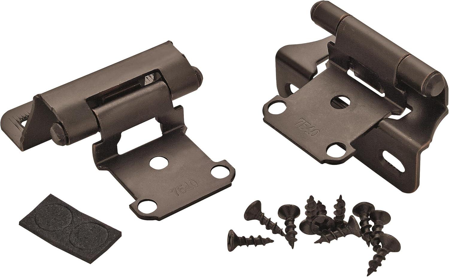 Oil-Rubbed Bronze Self-Closing Partial Wrap Cabinet Hinge