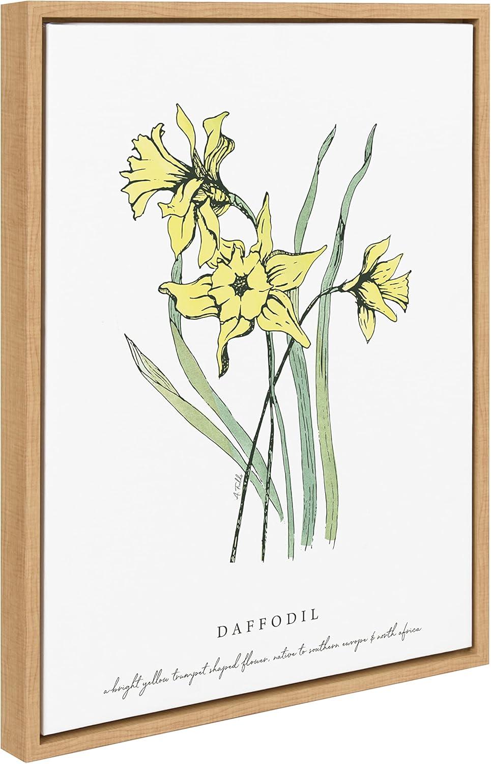 Kate and Laurel Sylvie Spring Daffodil Framed Canvas by Statement Goods