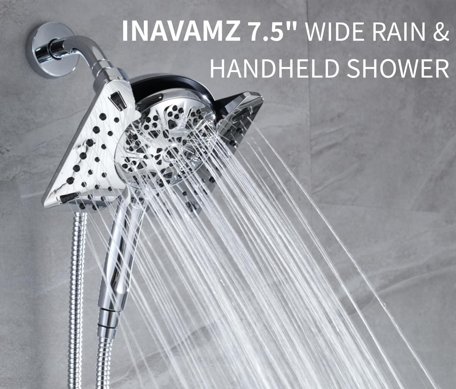 Chrome Dual-Head Handheld Rain and Pulse Shower System