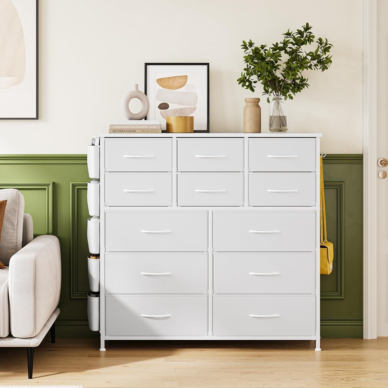 WALYWIK Dresser for Bedroom with 12 Drawer, Storage Dresser Organizer, Fabric Chests of Drawers for Hallway, Entryway