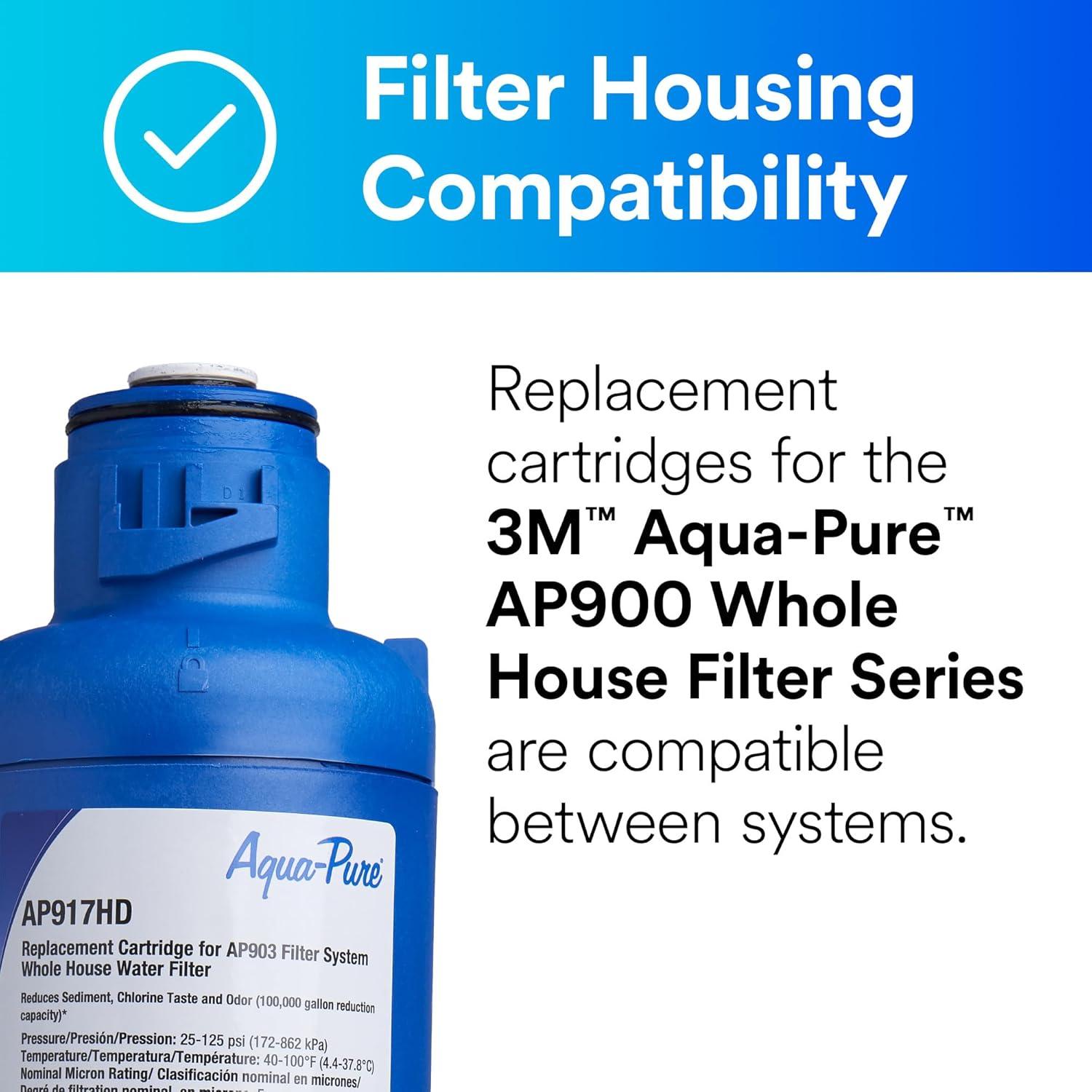 3M Aqua-Pure AP917HD Sanitary Quick-Change Whole House Water Filter Cartridge, for AP903 Systems